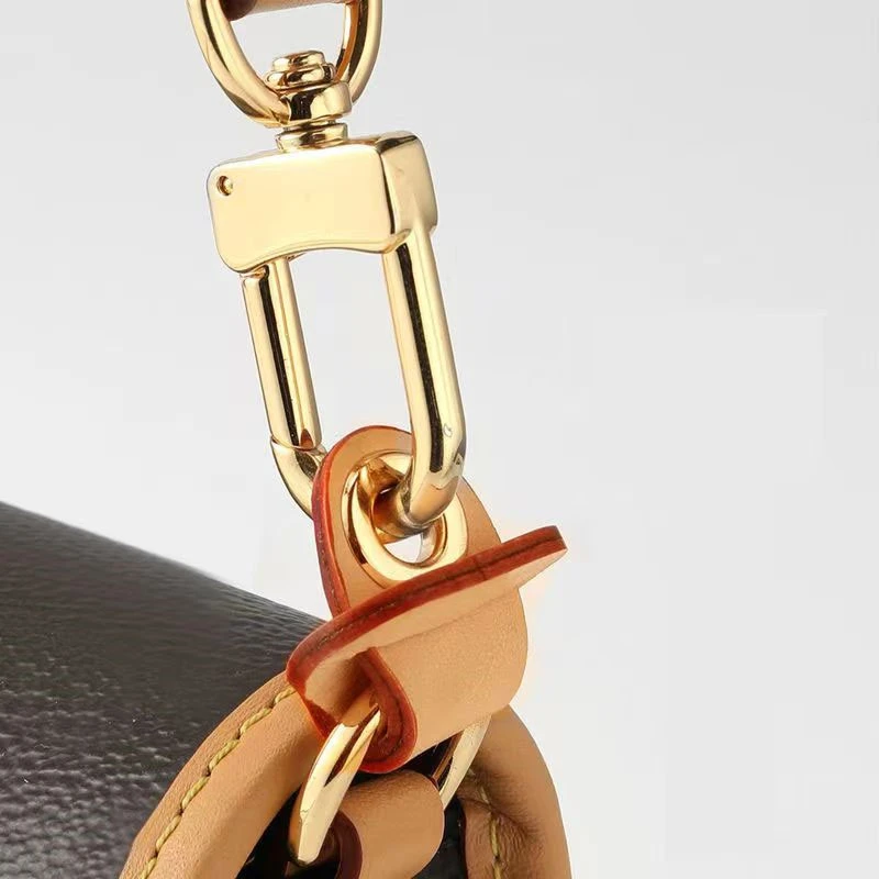 2Pcs PU Leather Anti Wear Buckle Fixing Bag Hook Connect Ring