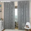NAPEARL-cortinas de decoración para el hogar, tratamientos de ventana, Jacquard, diseñador de hojas, gris, para cocina y dormitorio