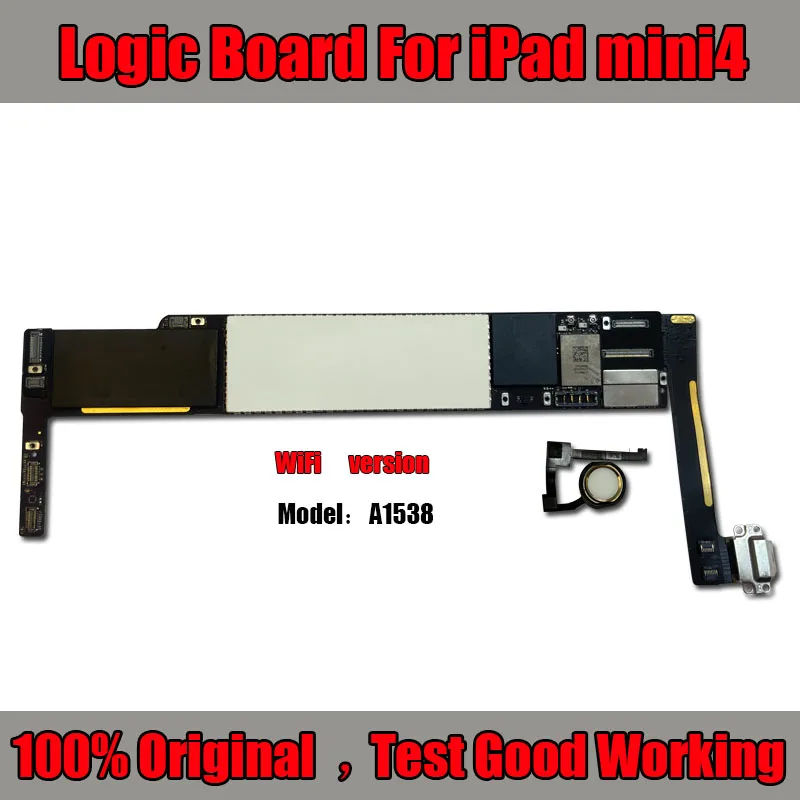 iPad mini 4 logic board A1538 A1550 complete chip system iCloud free unlock motherboard wifi version mobile motherboard