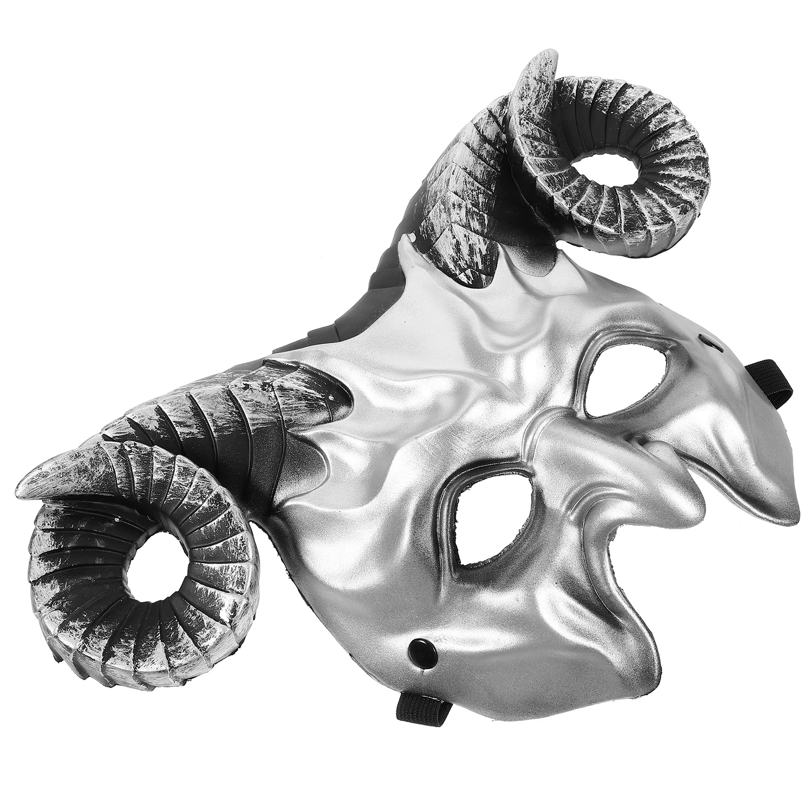 Goat Mask Horn Goat Ram Horns Devil Mask Masquerad Animal Cosplay Half Face Headwear Carnival Party Prop Animal Head Bone Mask
