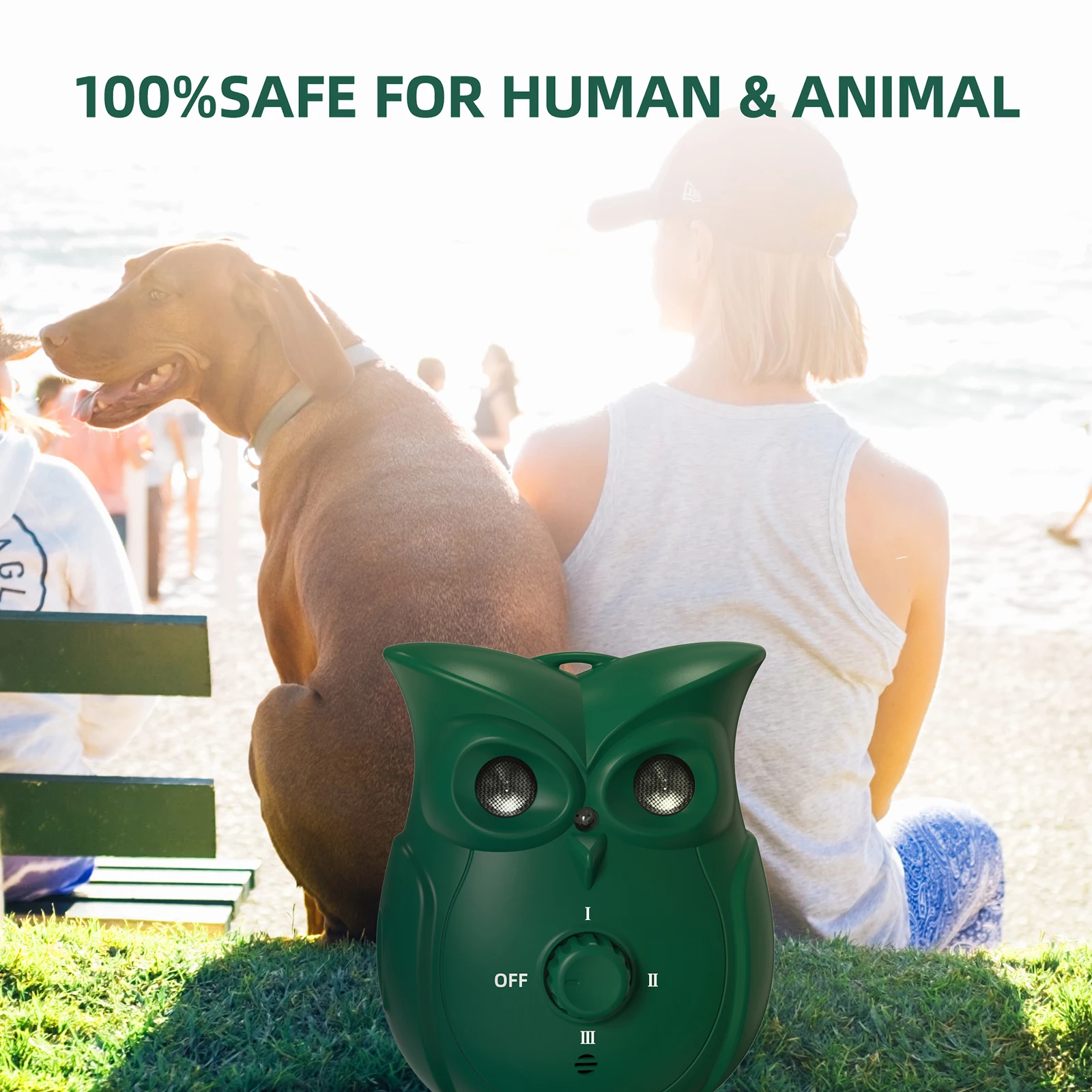 Dual Ultrasonic Dog Barking Control Device Outdoor Rechargeable Dog Barking Deterrent