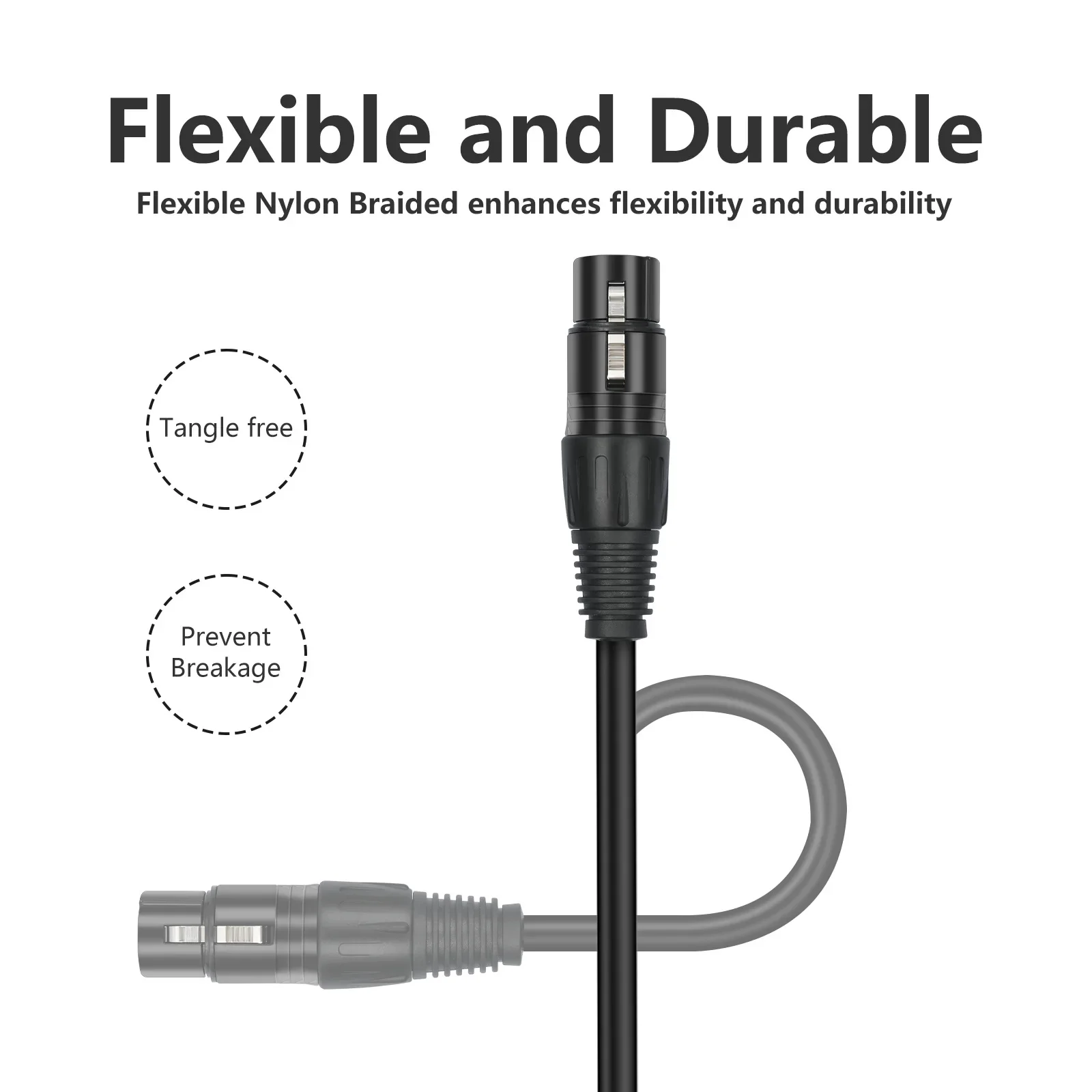 XLR cable connection line 3Pin male to female signal control line, par light sur
