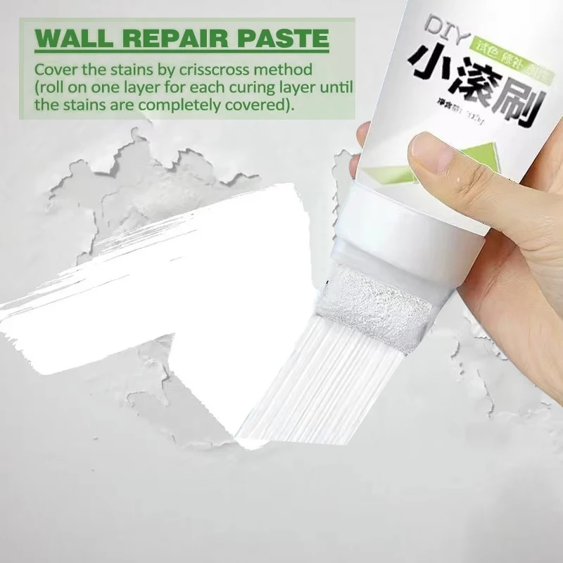 Small Roller Brush Wall Repair Tool With Latex Paint - 100g, White, Covers Scuffs & Stains, Quick-Drying, Easy DIY Use - View #5