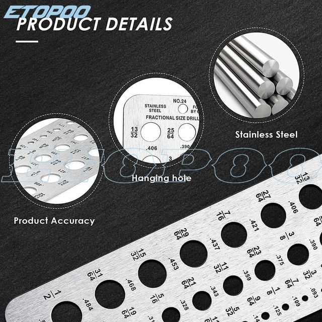 Calibro Per Trapani 29 Misure - In Acciaio Inossidabile, Per Diametri Viti E Bulloni, Con Marchiatura Chiara - Foto 11