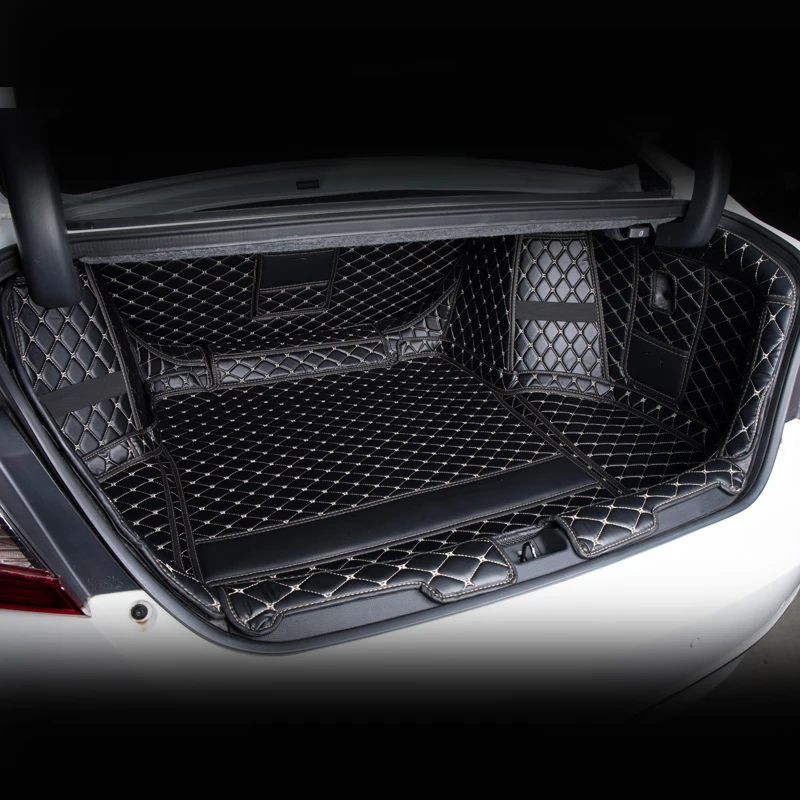 

For Honda Accord 11th Leather Car Trunk Mat Cargo Liner 2023 2024 Boot Pad Carpet Cover Protect Cushion Mats Accessories Auto