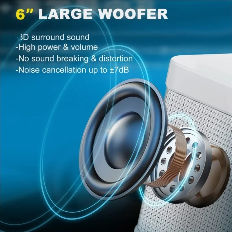 3C Founder Wireless Bluetooth Speaker With Dual Microphone All-in-one Machine Home Outdoor KTV Sound System Hot Sale New