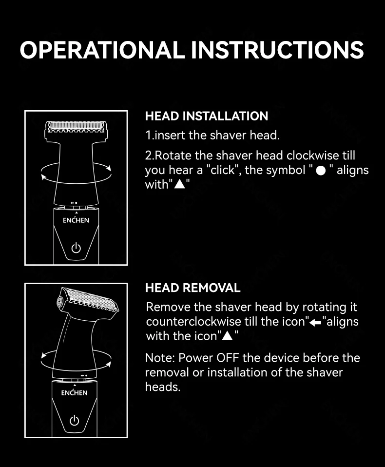 ENCHEN Spark 5 Waterproof Electric Shaver and Body Trimmer description image 15