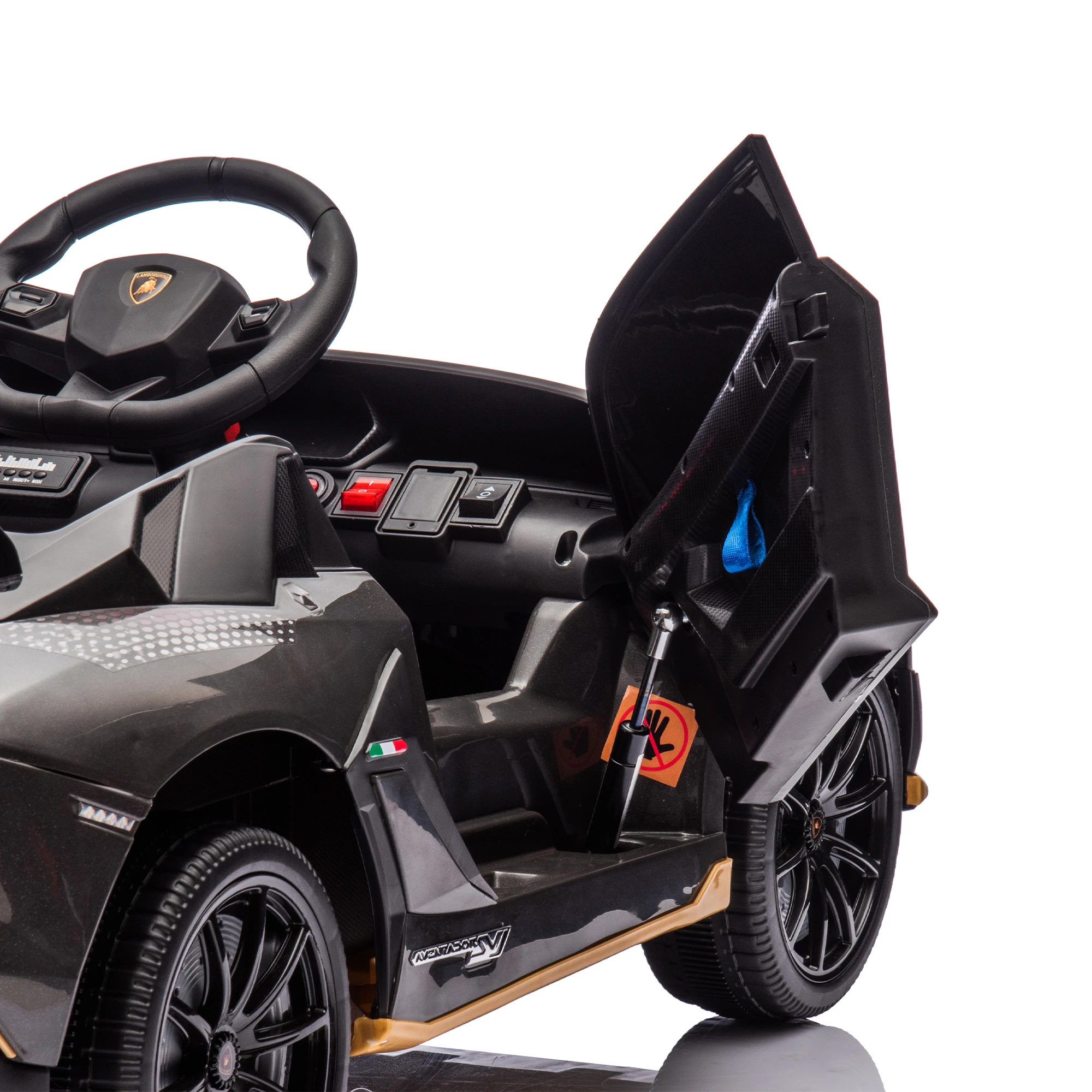 Children Electric Car Children Cars Toy 12v Kids Ride On Car Parents Remote Control Hydraulic Pressure Door Slow Start Early Education Bluetooth Adjustable Volume Toys