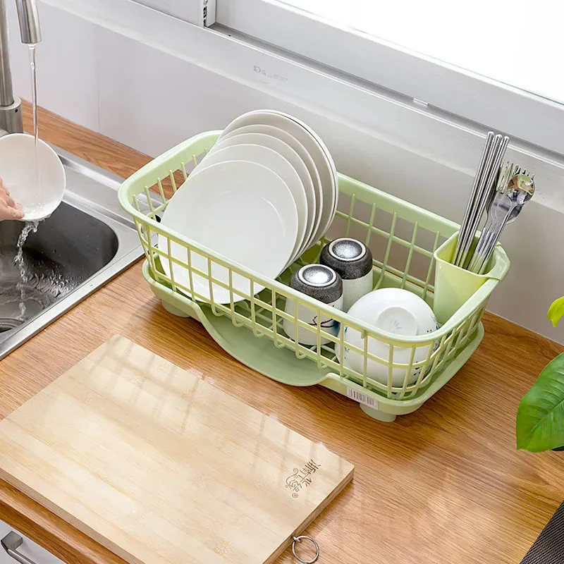Kitchen Sink Dish Plate Drain Rack Bowl Dish Drying Holder Basket