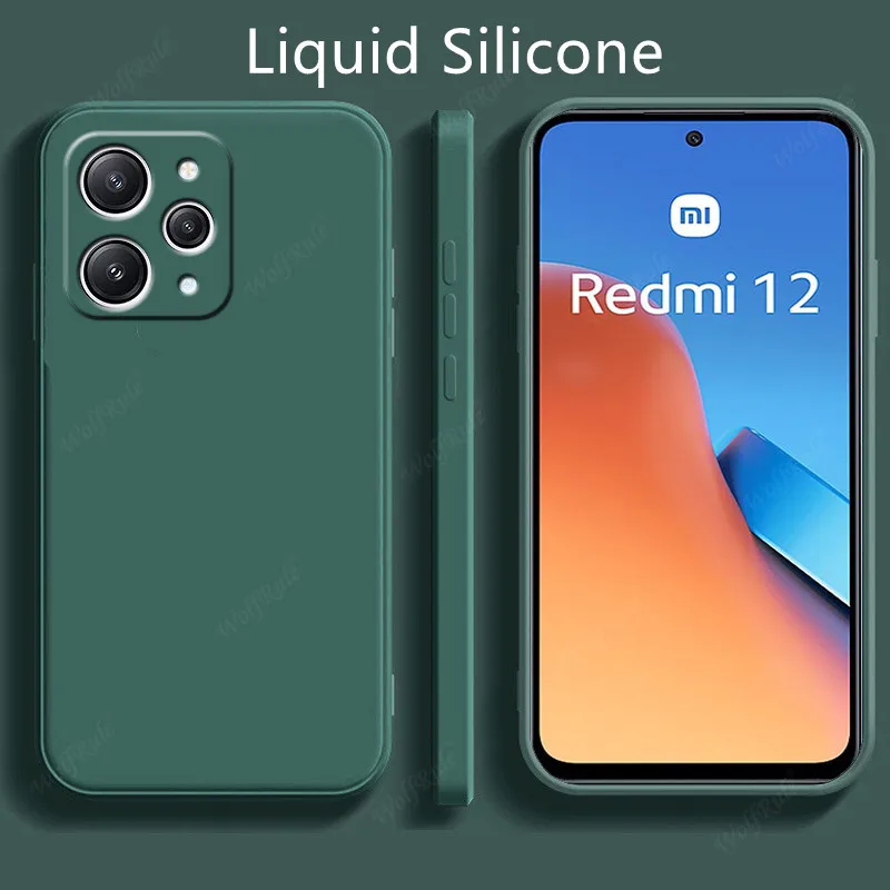 Dla Xiaomi Redmi 12 pokrowiec Redmi 12 Capas płynny silikon odporny na wstrząsy tylny zderzak TPU Soft Case Redmi 9T 10 10C 12C 12 Fundas