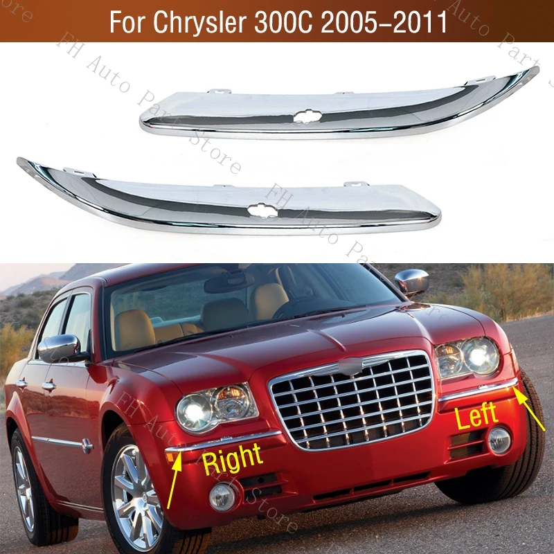 FrontBumperLowerChromeTrimStripMoldingDecorativeStripCoverLidForChrysler300C2005