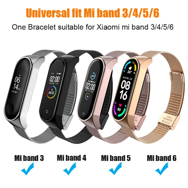 Correa de Metal para Xiaomi Mi Band 6, repuesto de pulsera para reloj  inteligente Xiaomi Mi Band 3, 4 y 5 - AliExpress