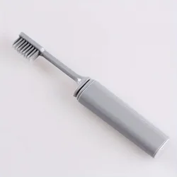 Compact Folding Charcoal Toothbrush - Ideal for Travel, Camping, and Hiking (Grey)
