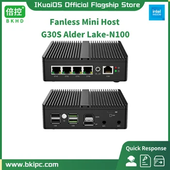 IKuaiOS 팬리스 소프트 라우터, 미니 방화벽, 4x 2.5GE Pfsense MikROS OPNsense VLAN VPN, 확장형 WiFi 4G, G30S N100