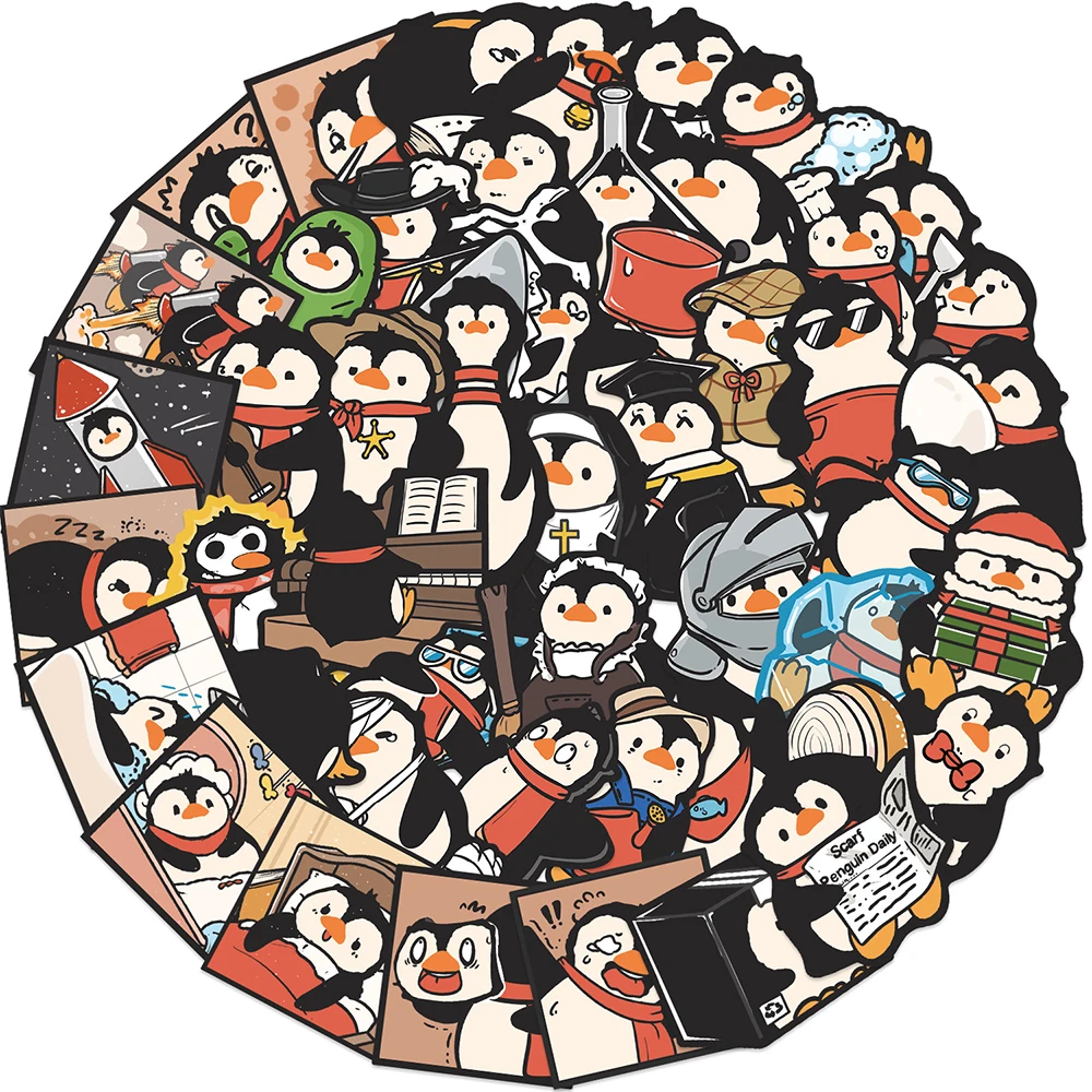 

10/30/50pcs Funny Animal Penguin Stickers Cute Cartoon Decal Waterproof DIY Bike Suitcase Fridge Kids Graffiti Sticker Wholesale