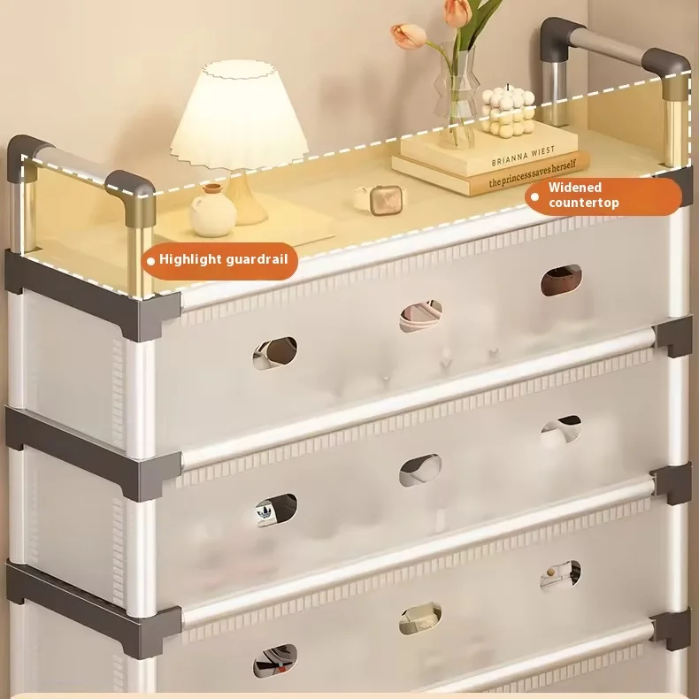 Dustproof Shoes Rack Shoes Shelf Diy Assemble Space-Saving Shoe Cabinet - 6 Layer