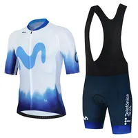 Movistar Cycling Jersey Set Summer Short Sleeve Breathable Men's MTB Bike Cycling Clothing Maillot Ropa Ciclismo Uniform Suit 1