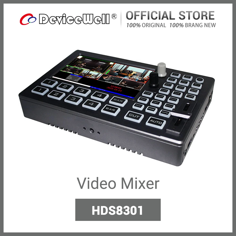 

DeviceWell HDS8301 Pip Studio 5&quot Screen PIP 4-CH Live Production HD Video Mixer