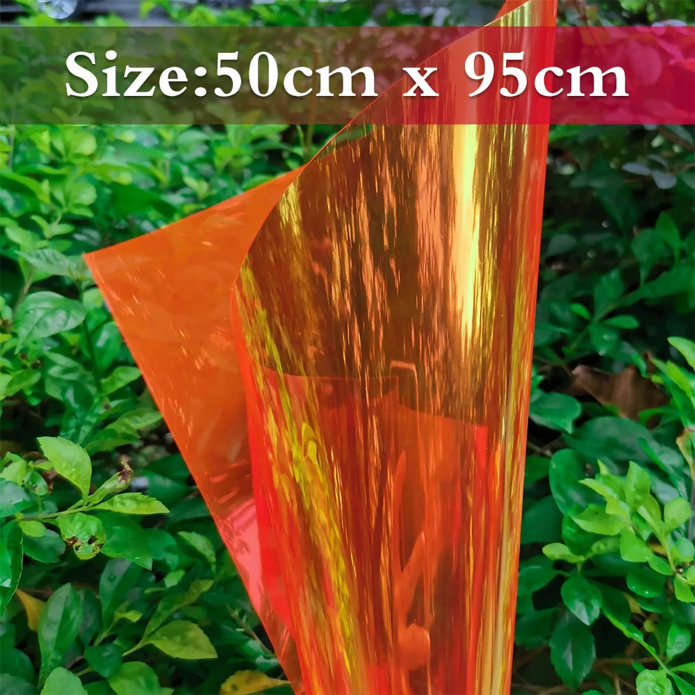 ONEART | Vinyle Plastique Irisé Holographique De Calibre 16, 40,6 X 137,2 Cm, Tissu Vinyle Transparent, Bleu