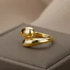 88746-fcc316.jpg Bagues en acier inoxydable pour femmes, tendance 2026, couleur or, double perle, bague à boule, bijoux esthétiques de mariage, cadeau pour couple, anillos