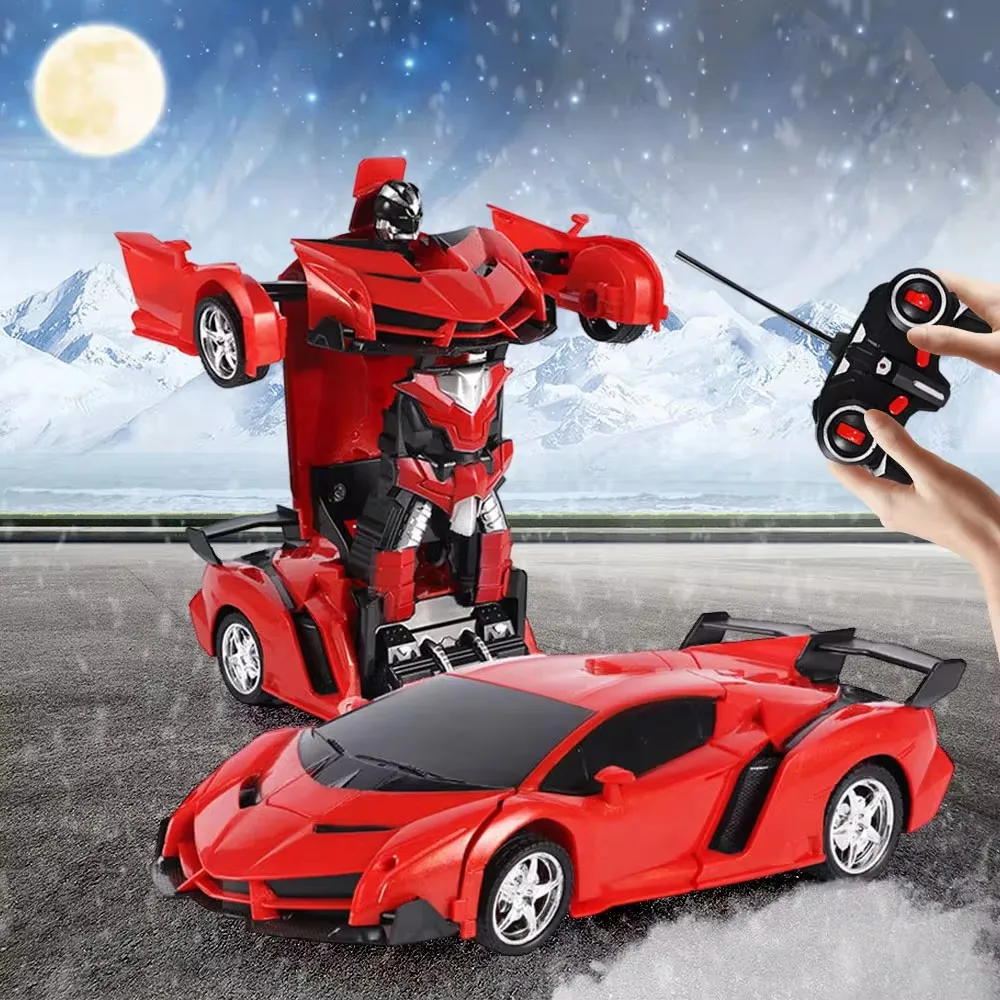 RC Car Transformation Robots Sports Vehicle Model Drift Car Toys Cool Deformation Car Christmas Birthday Gifts for Boys Girls 2