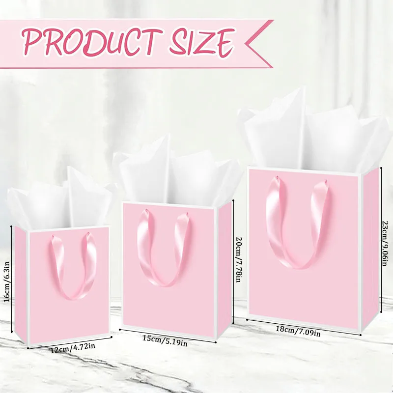 Elegant Gift Bags with Handles – Gold Foil Design for Celebrations and Special Occasions