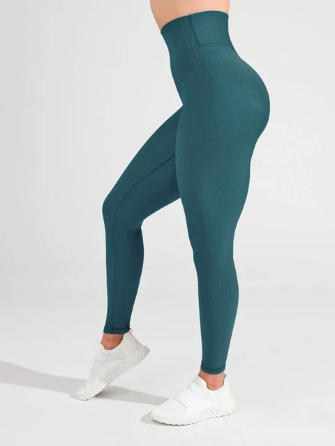 Buffbunny Women's Fitness Ribbed Leggings Sport Legging Ladies High Waist  Yoga Tights Workout Pants Casual Gym Wear Large Size