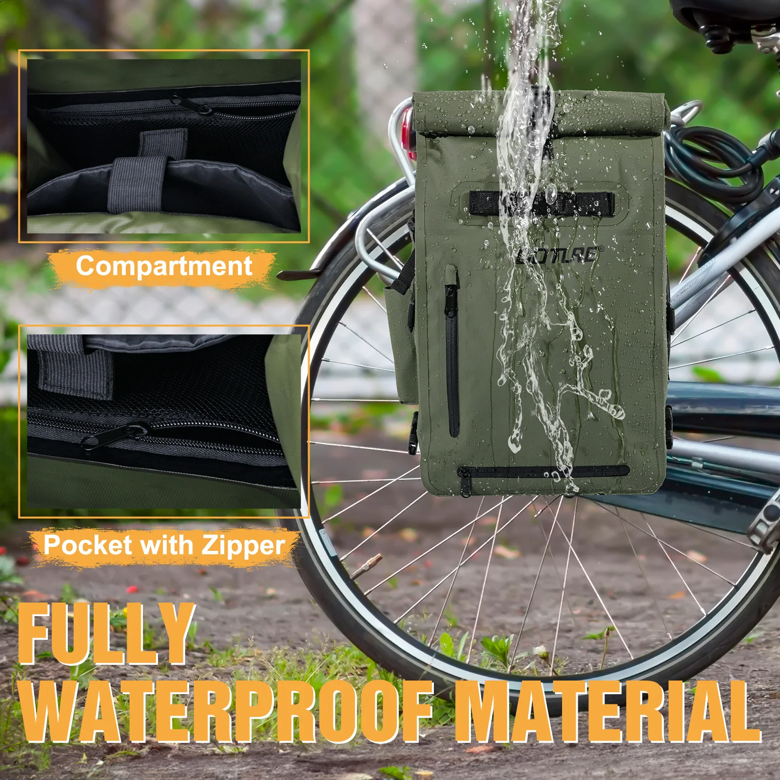 Kryptonite Bike Lock Mesh Bag Goture In Bike Pannier Bag 25L