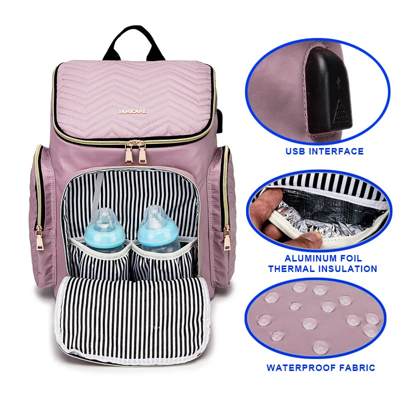 

Baby Diaper Bag Backpack Mummy Maternity Bag Large Capacity Baby Nappy Bag Travel Backpacks for Mom Nursing Baby Stroller Bags