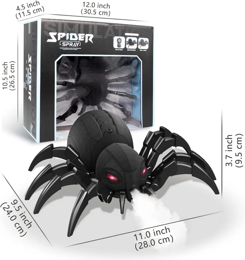 RC Spider Robot Remote Control Spider Toys with Spray/Light/Music Gifts for 6 -12 Year Old Boys Halloween Easter Toys for Kids 6