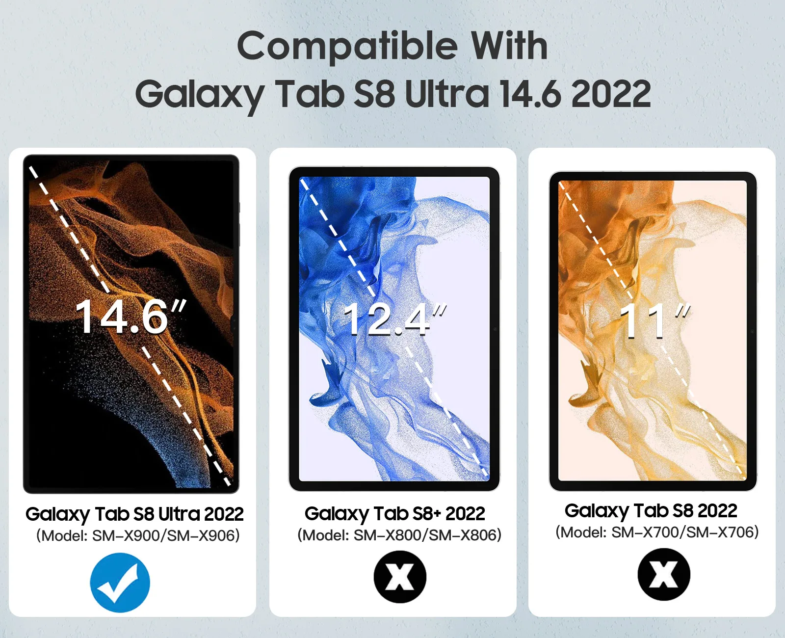 Samsung Galaxy Tab S8 Ultra 14.6 2022 年用ケース (SM-X900