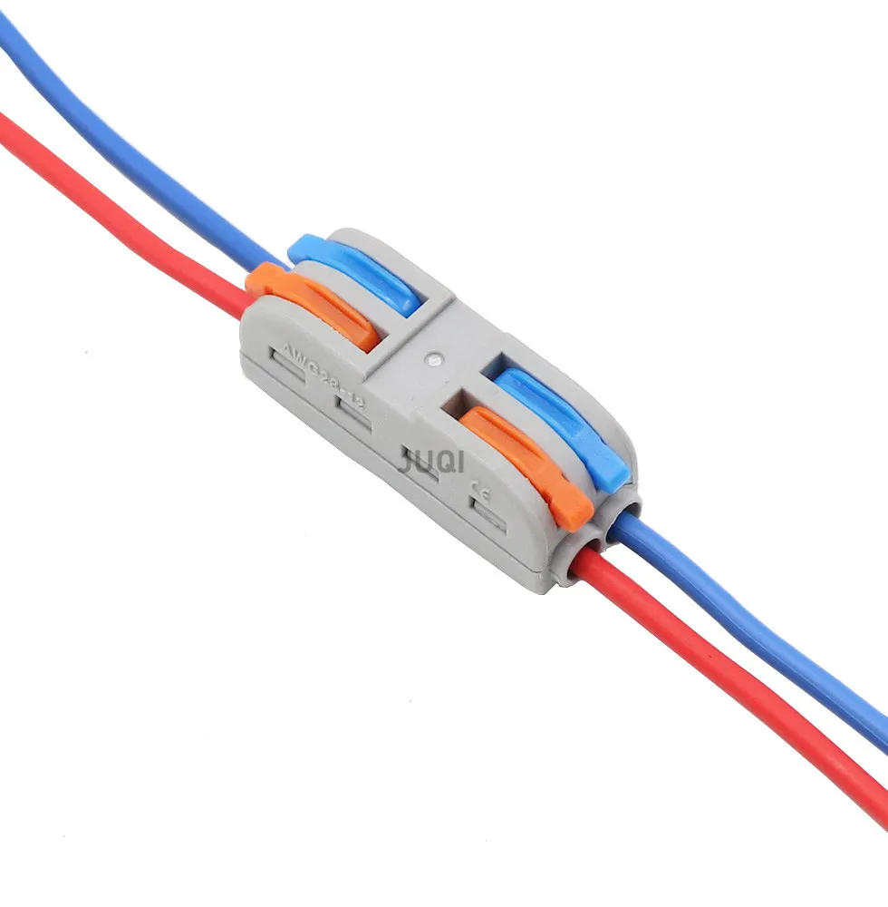 Connettori per cavi elettrici Splitter compatti rapidi conduttore SPL con  giunzione a molla blocco Termianl scatola di giunzione plug-in AWG 28-12 -  AliExpress