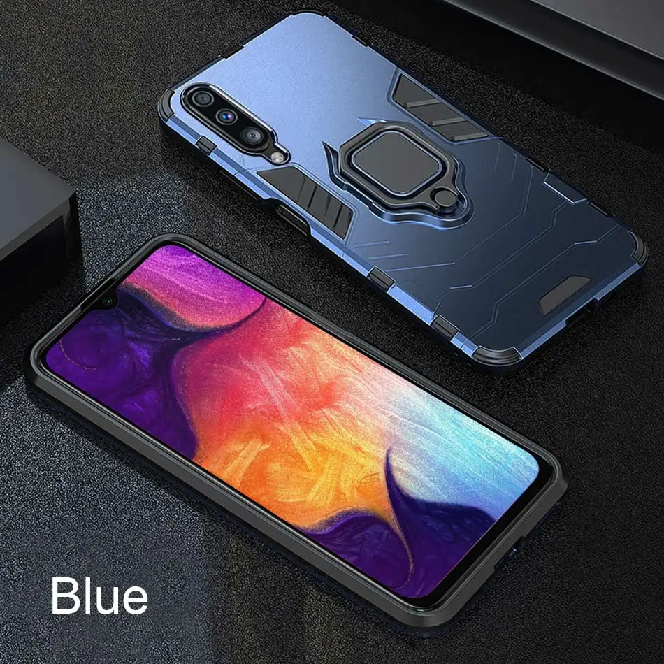 Luxury Metal Magnetic Ring Shockproof Phone Case - Armor Bumper Back Cover