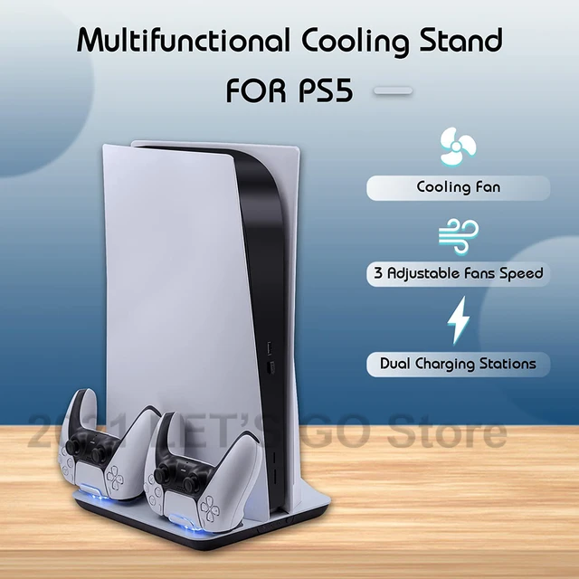 Estación de carga para SONY Playstation 5, accesorios digitales,  controlador Dual, soporte Vertical de refrigeración con ventilador de  refrigeración - AliExpress