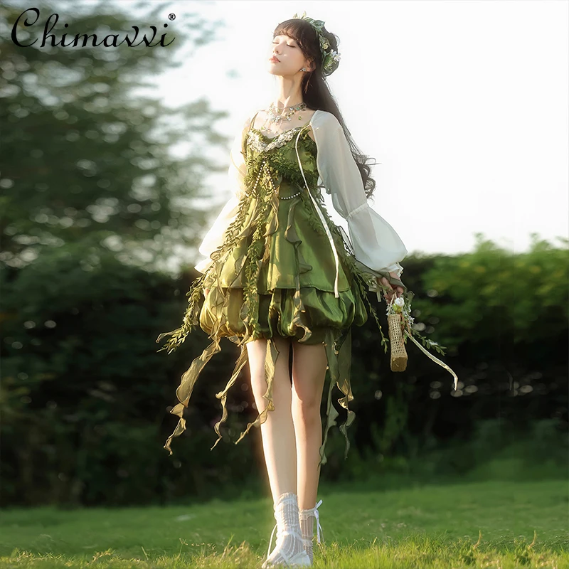 green emerald velvet dress Irsutey Women's Solid Round Neck Sleeveless Pleated Dress with Loose Flower  Bud and Large Hem Medium Length Skirt (Army Green,one  Size,Female,Adult,US,Alpha,One Size,Regular,Regular) at Amazon Women's  Clothing store