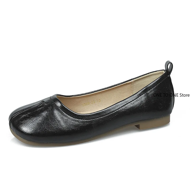 41-43Tabi Ninja Shoes Woman Microfiber Leather Comfy Flats Split Toe Slippers Soft Bottom Loafers Brief Ladies Trotter Moccasins 5