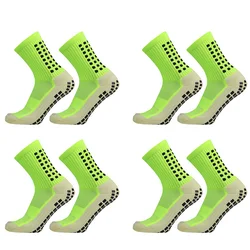 Anti - Slip Outdoor Sport Grip Socks for Soccer and Yoga (Unisex) (4 Pairs green)