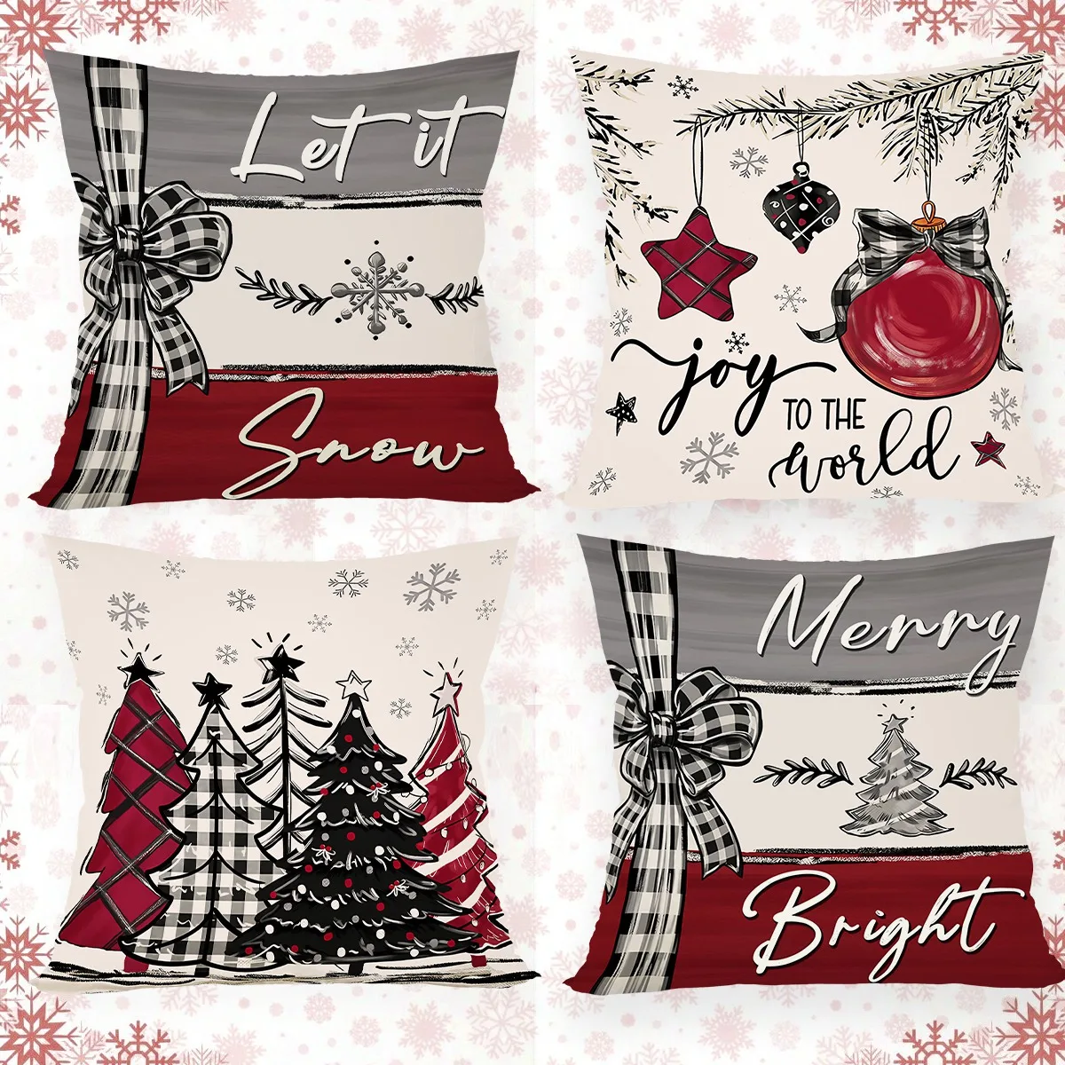 Festive Christmas Decorative Pillow Cover - Holiday Accent Cushion