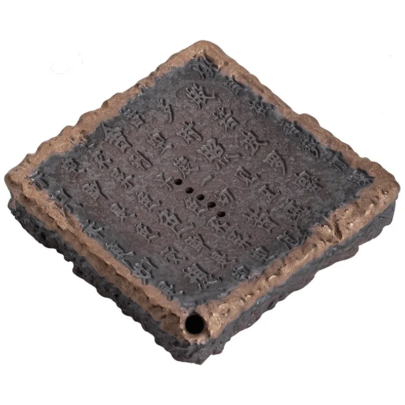 Heart Sutra Pot Tray Japanese Gilding Iron Glaze Small Size Stoneware Water Storage Tea Table Mat wooden serving tray tea tray tea set