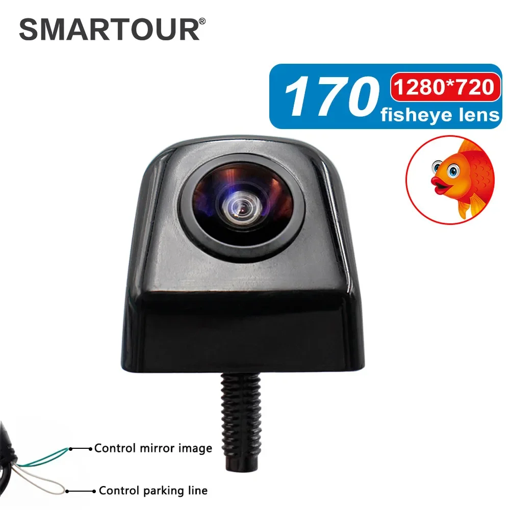 Car Front and Rear Cameras Smartour car reversing camera 170 degree HD night vision auto rear view Fishey Front view camera for Universal