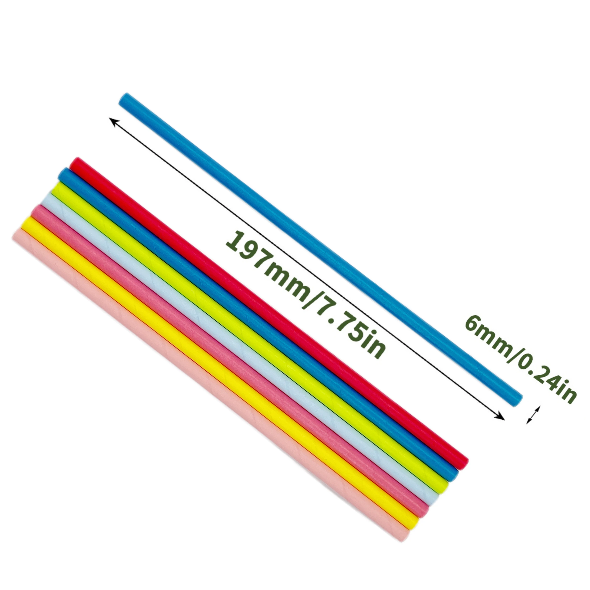 200pcs-disposable paper straws-mixed solid color-length 6*197mm-environmental and good-environmental degradable