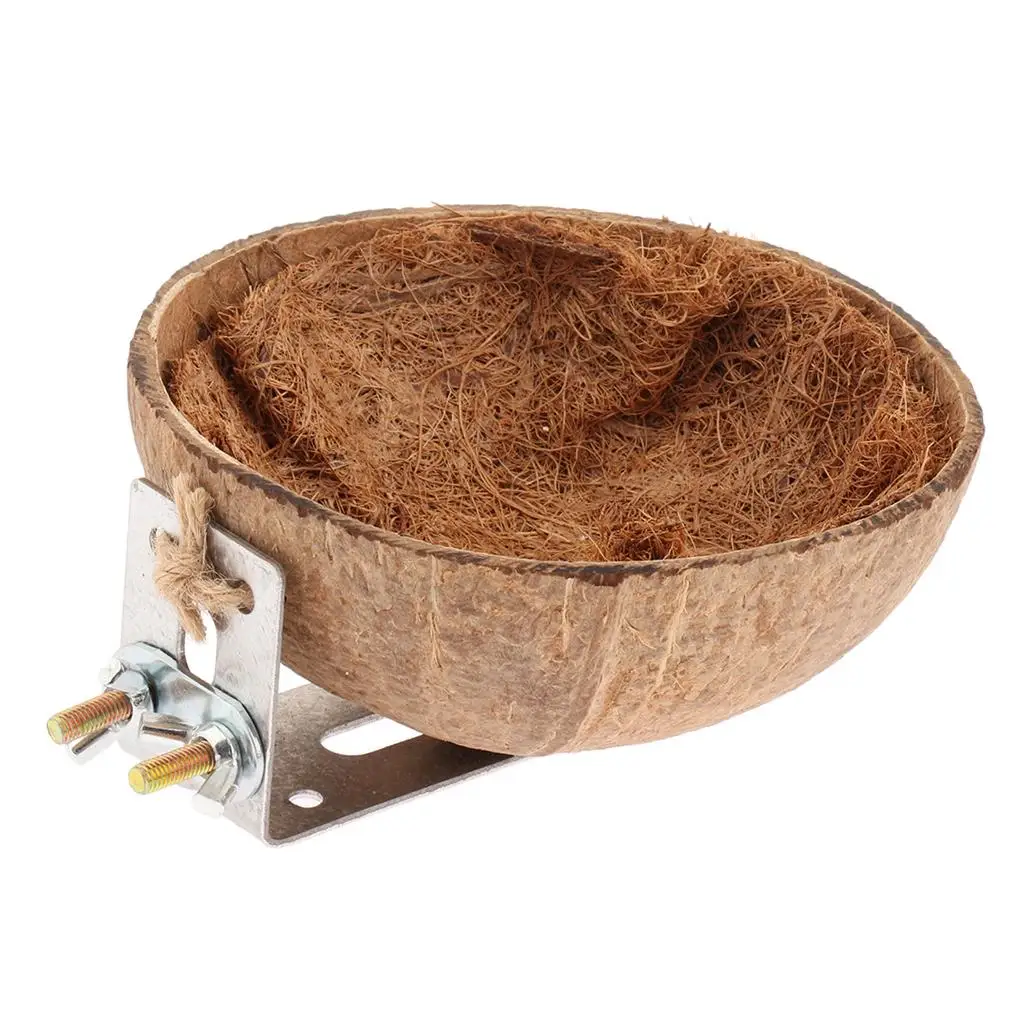 Coconut Shell Bird Nest House Hut for Pet Parrot Canary Finch Pigeon Cage Hamster Rat Gerbil Mice Cage Seed Toy parrot toy,bird toy,bird cage accessories
