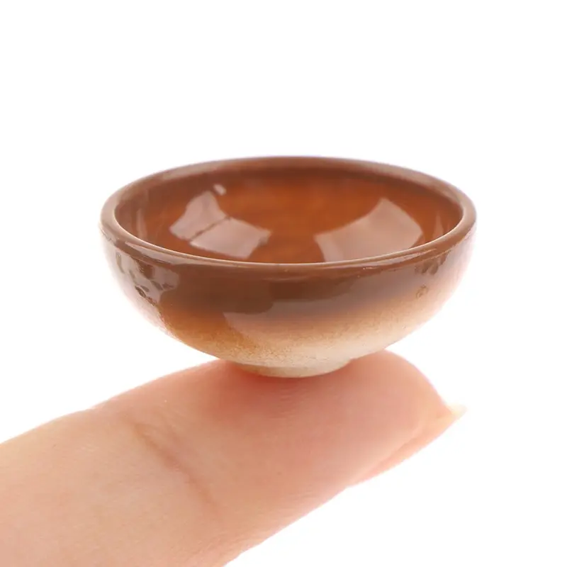 10pcs 1:12 Dollhouse Miniature Bowl Dish Round Mini Tablewar Set Dinnerware Toy Doll House Kitchen Dinning Accessories