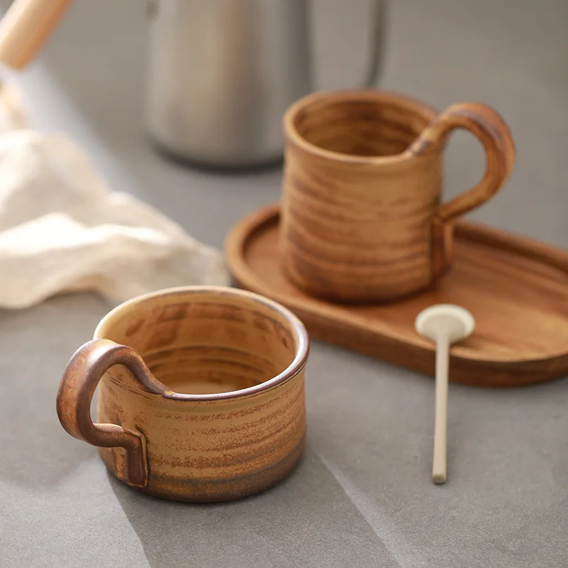 

Японская кофейная чашка, ретро креативная грубая керамика, посуда для напитков, чашка для воды, чашка для завтрака и чая, Бытовая Кухня с молоком