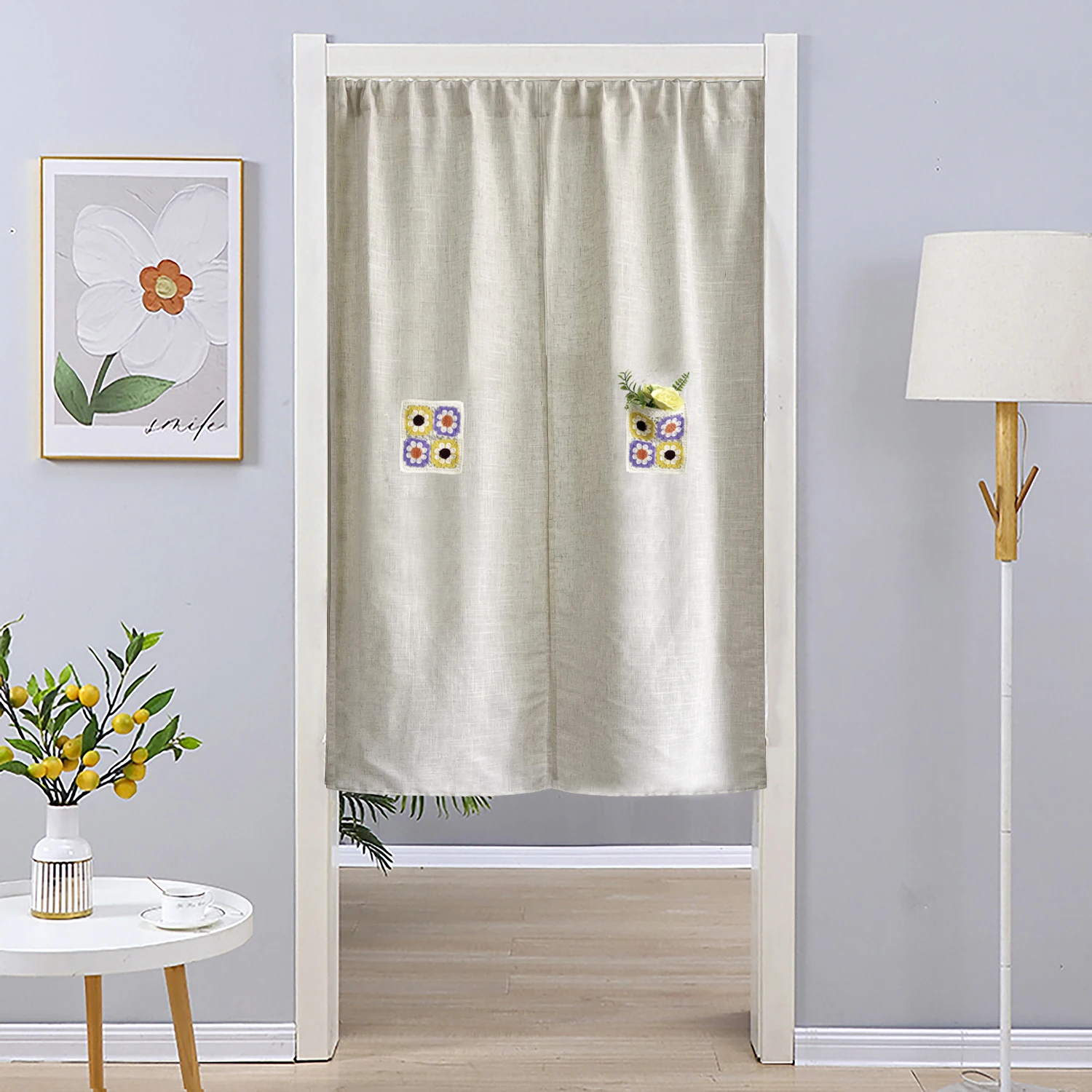 Japon kapı perdesi Noren sahte keten dokulu körü körüne perde dükkanlar için, ofisler, restoranlar bohem tarzı ev dekor