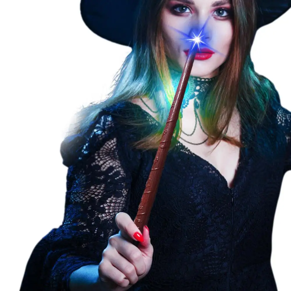 Glowing Wizard Wand - Light Up Witch Toy with Sound for Halloween Parties