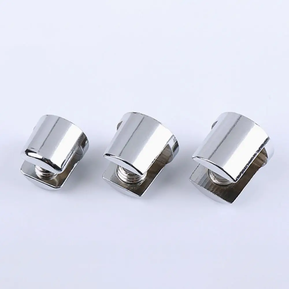 U Shape Glass Clamp Zinc Alloy Chrome Finish Shelf Holder Support Shelves Clips For 6-12mm Glass Panel Furniture Hardware glass clamp