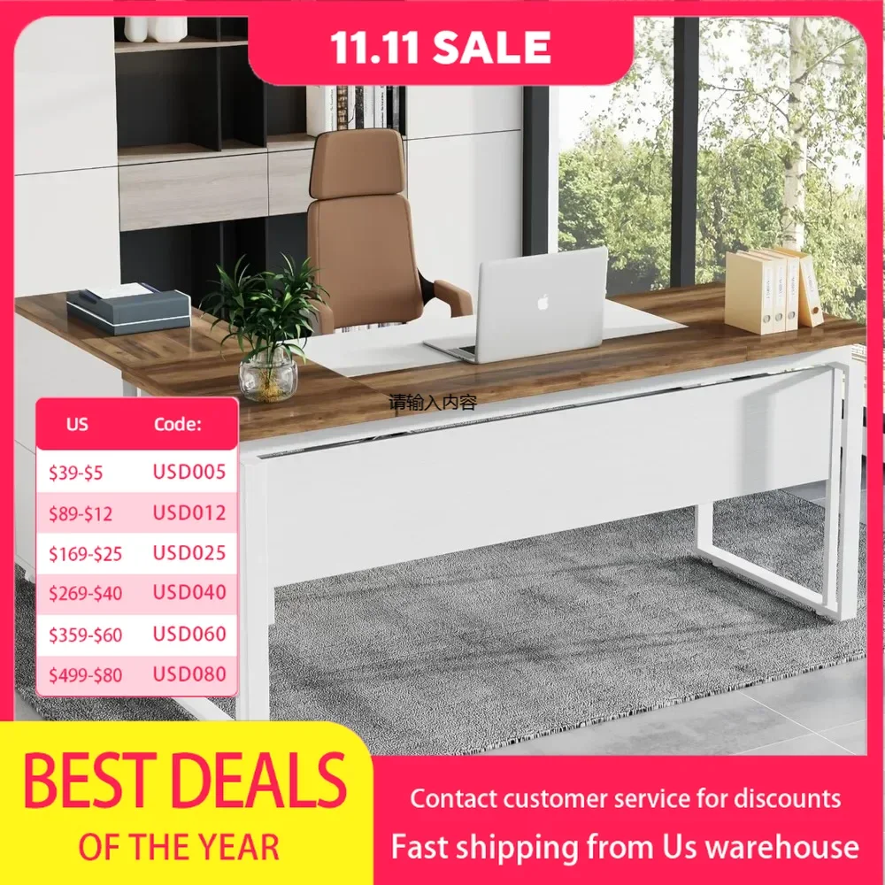 Office Furniture Desk Sets ,L-Shaped Desk With Drawers, 63" Office With File Cabinet, Computer Executive Set