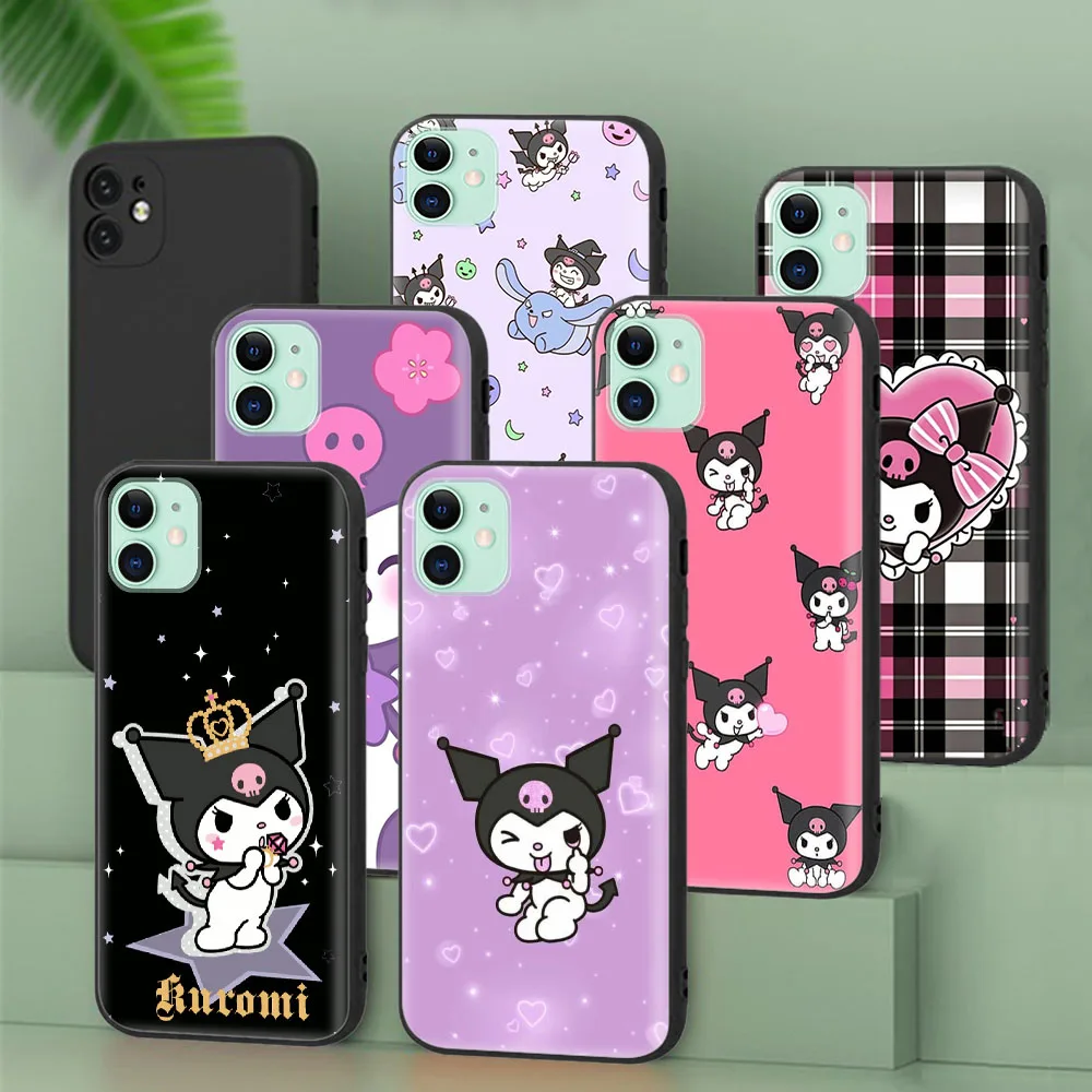 Custodia Protettiva Nera Per Oppo Reno 5 5F Uae 5K 5Z Lite 6 6Z Pro Plus Kuromi