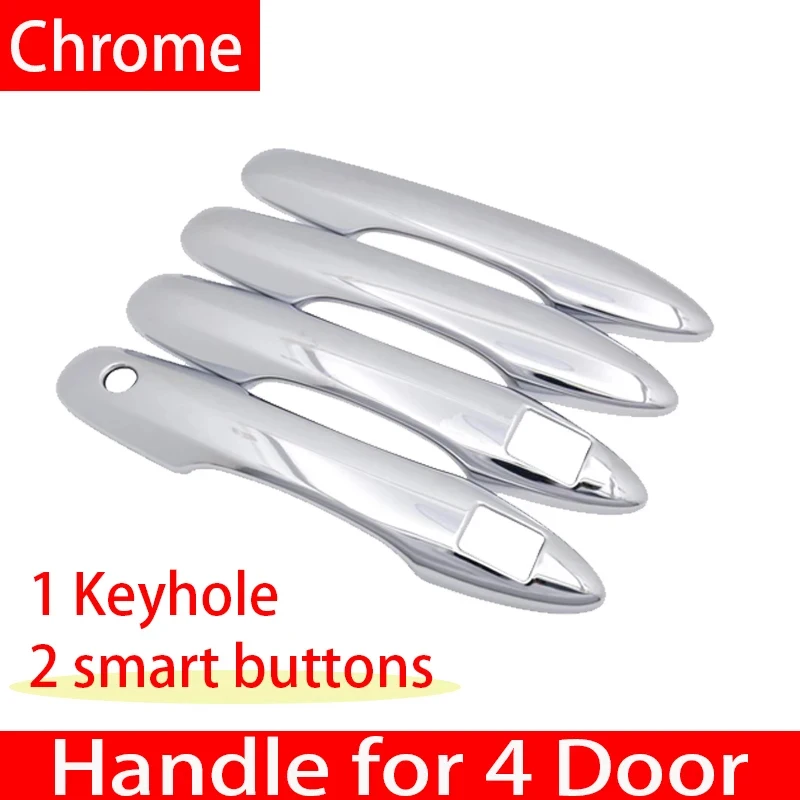 Luxurious Carbon Fiber Chrome Door Handle Cover Trim - Anti-Scratch Car Accessories